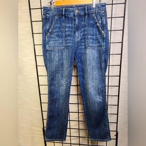White house black market womans jeans denim  size 8 long Straight Crop